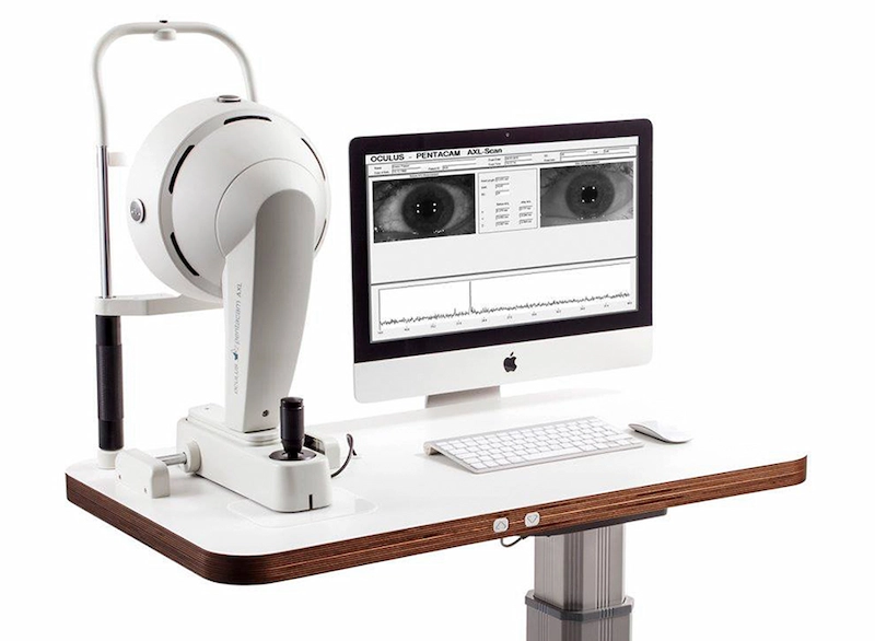 Topographe cornéen Pentacam utilisé pour le diagnostic du kératocône et la chirurgie réfractive à Lyon
