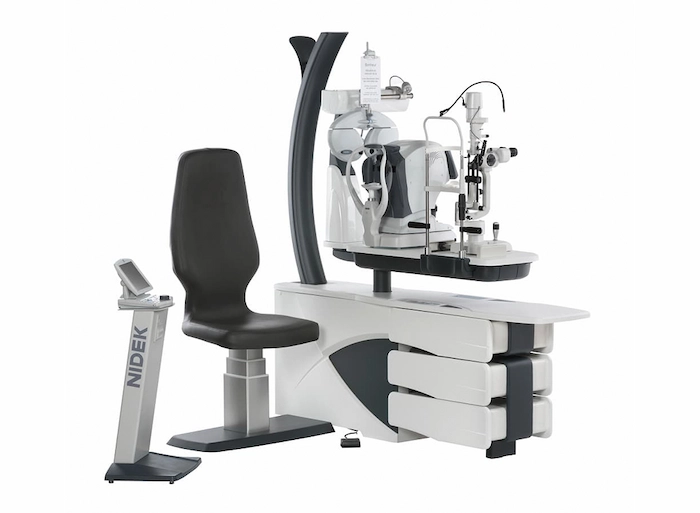 Unité de consultation ophtalmologique NIDEK automatisée utilisée pour les examens de la vision à Lyon